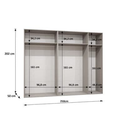 Arten Alicante I 250cm Matt Black Five-Door Hinged Wardrobe - Matt Black