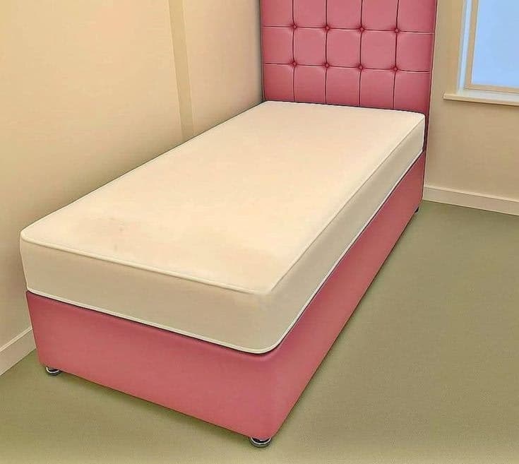 Buttoned Upholstered Single Divan Bed