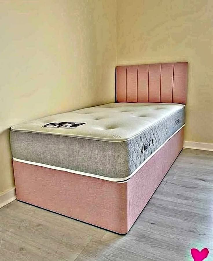Verona Vertical Paneled Upholstered Single Divan Bed with Storage Drawers