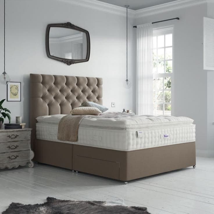 Luxury Silk 2850 Pocket Sprung Divan Bed Set with Mattress & Headboard - Super King