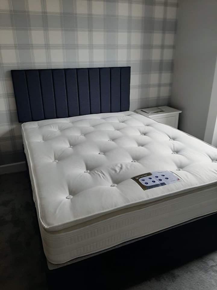 Classic Vertical Fluted Divan Bed Set with Mattress