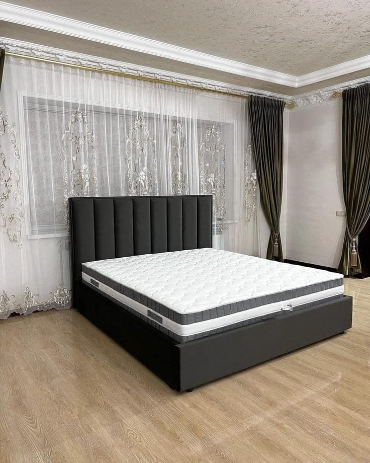 Luxury Vertical-Fluted Ottoman Divan Bed Set with Mattress