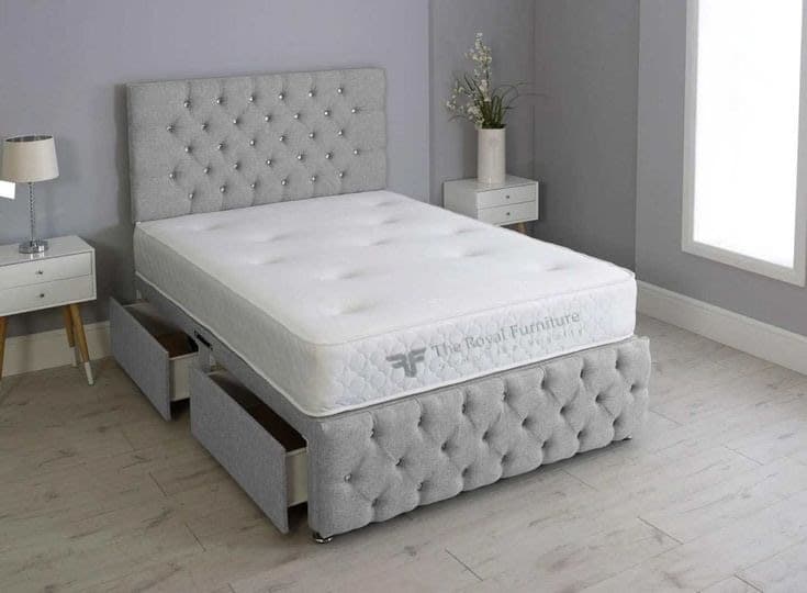 The Chesterfield Divan Bed Set with Storage Drawers & HeadboardFootboard