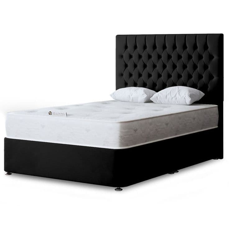 Seraphine Chesterfield Divan Bed with 2 Drawers - Black - King