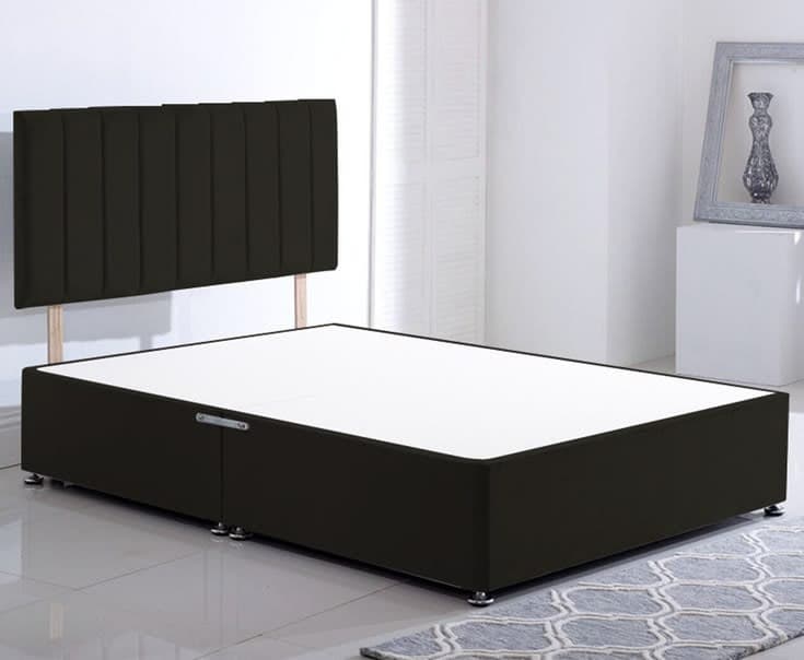 ComfoRest Elegant 5FT King Size Divan Bed (No Drawer, Black Plush)