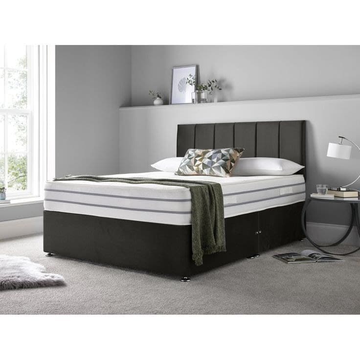 Jaonte Upholstered Divan Bed with Mattress - Black