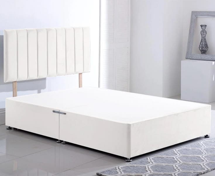 Comforest Small Double Divan Bed With No Drawers - White Plush