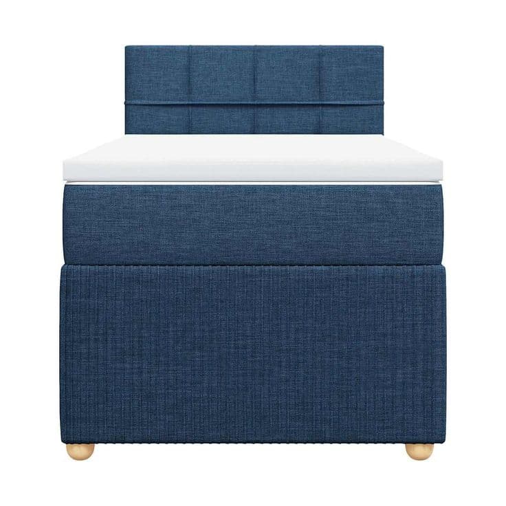 VidaXL Single Upholstered Divan Bed Set with Headboard & Pocket Sprung Mattress - Blue