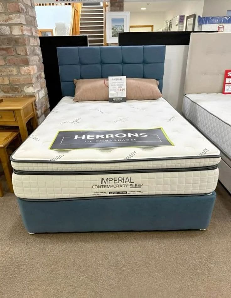 Imperial Contemporary Sleep Blue Double Divan Bed Set