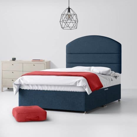 Dudley Lined Midnight Blue Fabric Ottoman Divan Bed