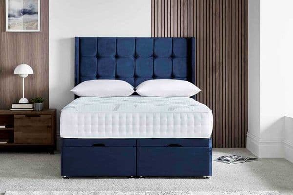 Cube Winged Divan Bed Set with Storage