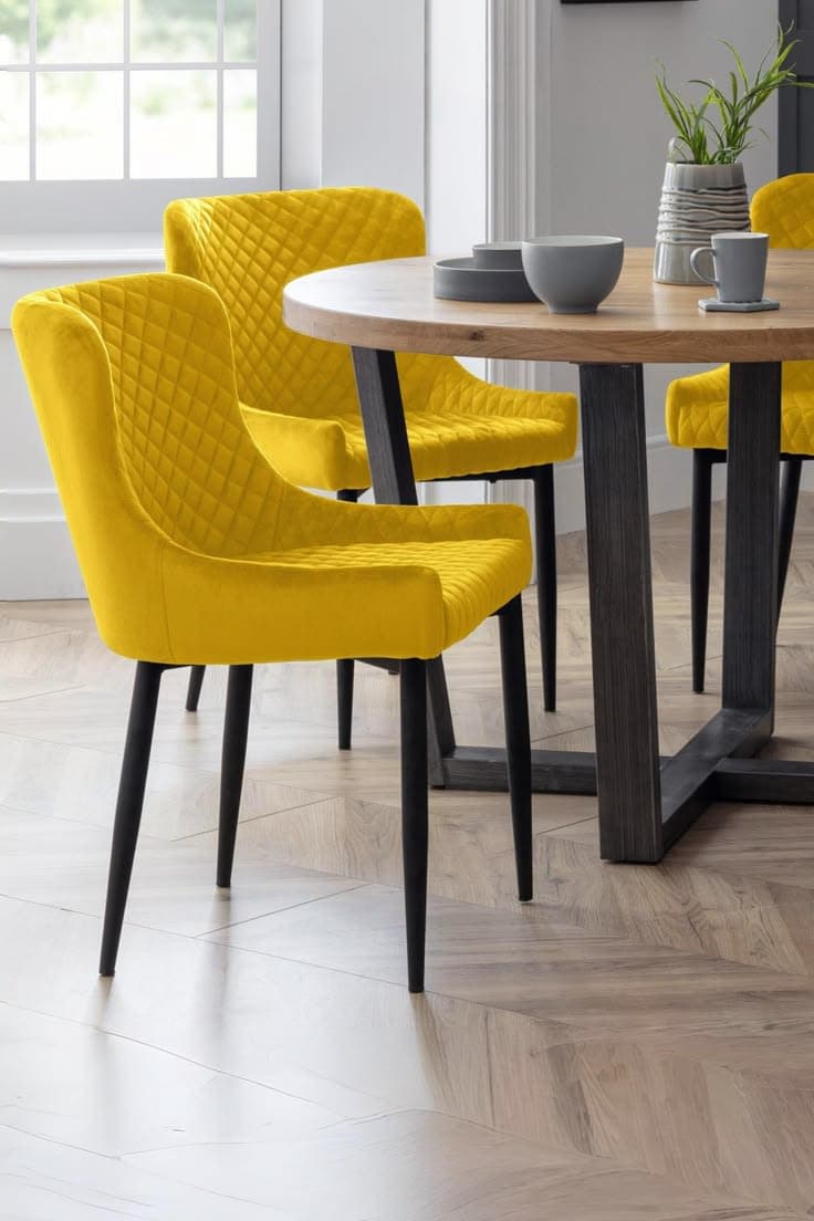Julian Bowen Luxe Diamond Quilted Upholstered Dining Chair (Set of 2)