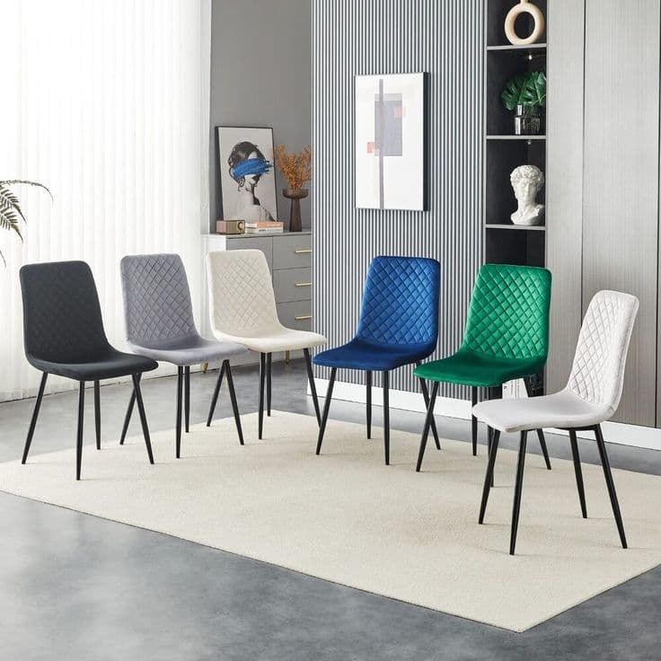 Modern Quilted Velvet Dining Chair Collection