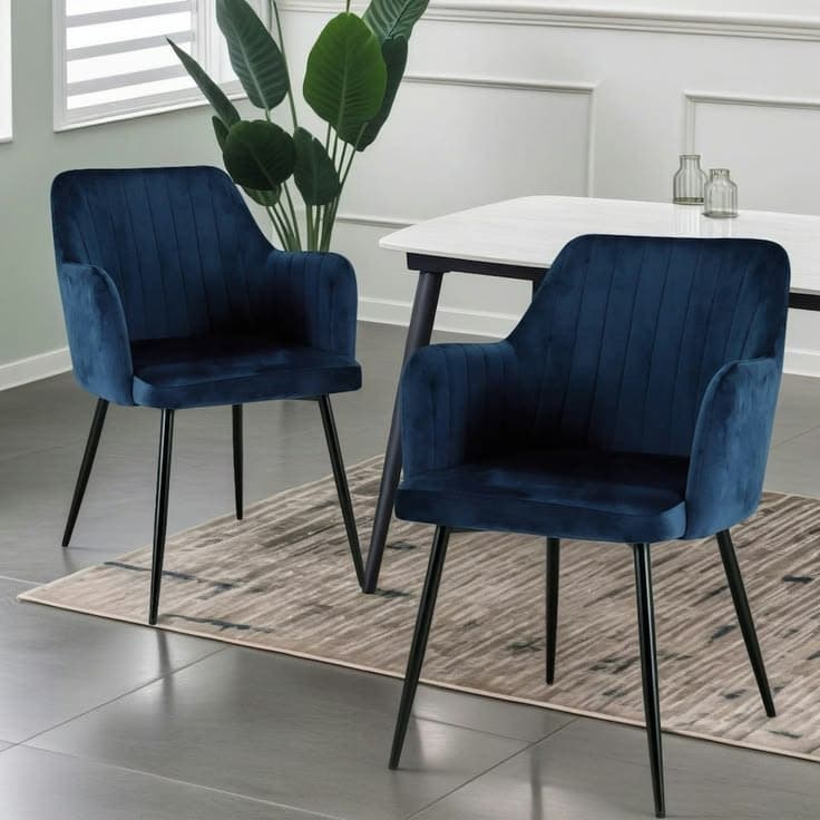 Charlotte Velvet Comfort Dining Chairs (Set of 2)