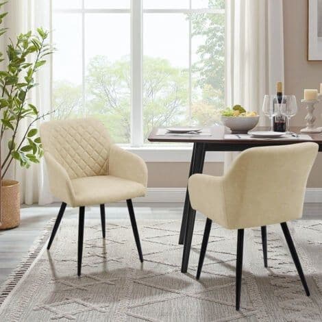 Maya Velvet Armchair Dining Chairs (Set of 2)