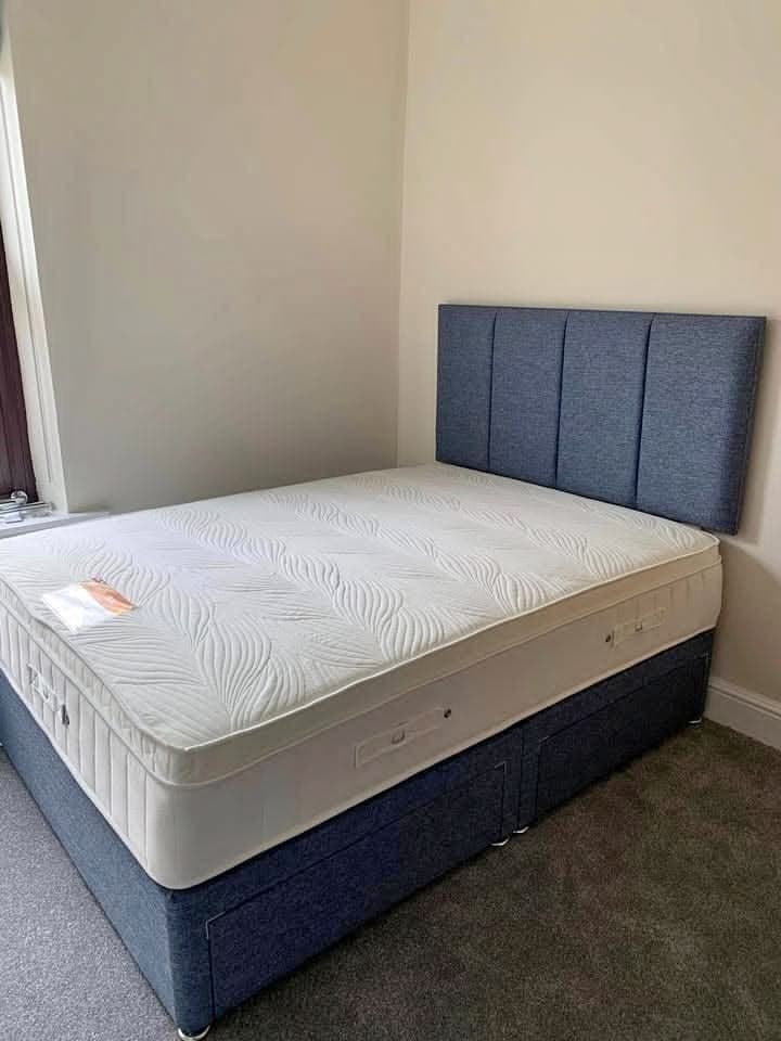 Radiance Vertical Paneled Upholstered Divan Bed with Storage Options