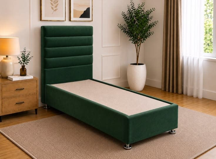 Calla Horizontal Paneled Upholstered Divan Bed with Storage Options
