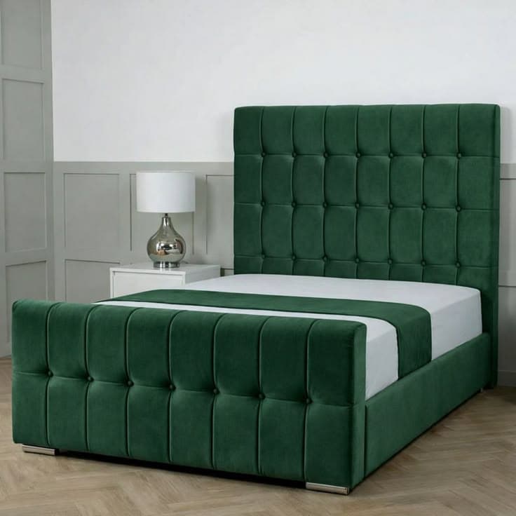 Living Comfort Bedz Belmont Plush Velvet Upholstered Bed