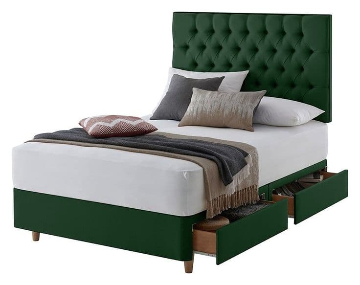 Silentnight Sassaria 4-Drawer Divan Set with Headboard and Mattress