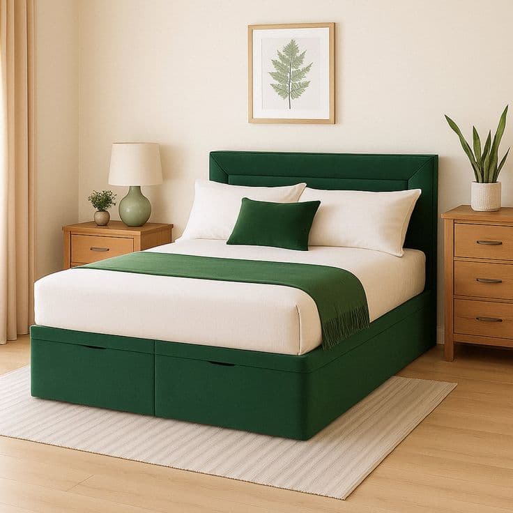 Millbrook Border Double Fabric End Lift Ottoman Bed