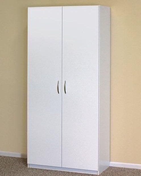 Modern Minimalist 2 Door Double Wardrobe - Crisp White