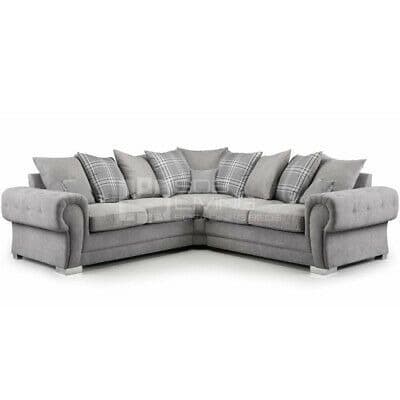 Verona Scatter Back 2 Corner 2 (2C2) Sofa - Light Grey Silver - 250cm