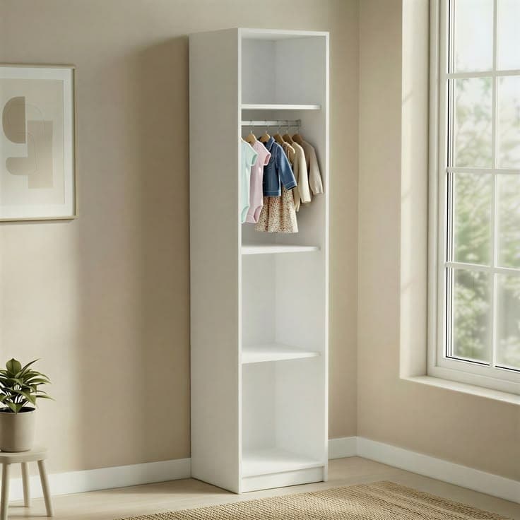 Connect Modular 1 Door White Wardrobe Frame 50x55x224cm