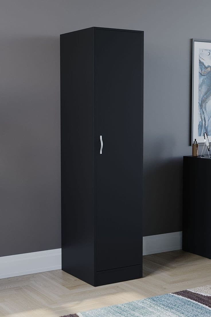 Vida Designs Riano 1 Door Wardrobe Storage Organizer - Black