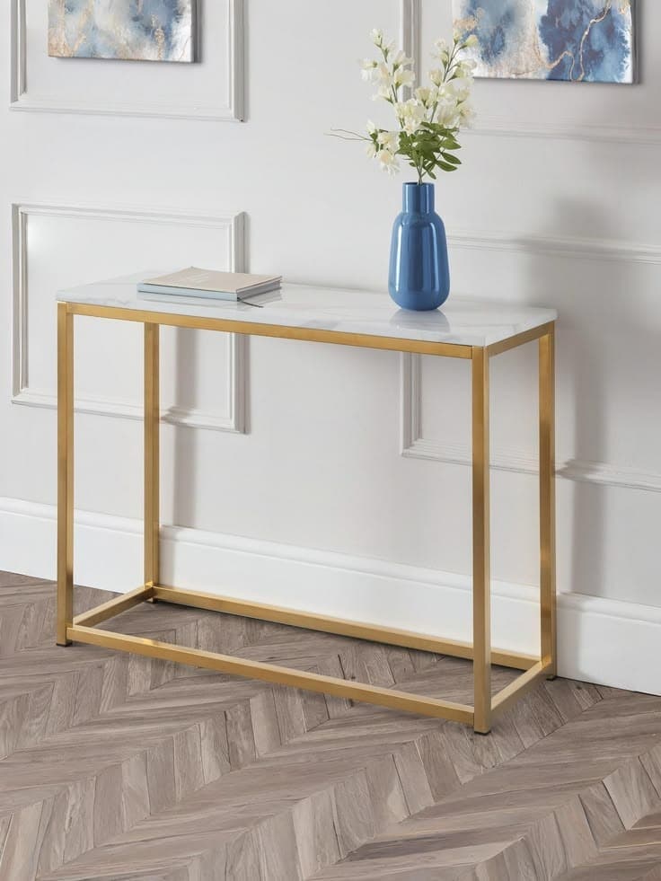 Julian Bowen Scala Marble Console Table - Gold