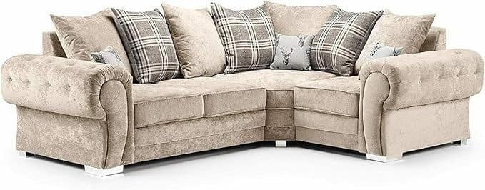 Verona Scatter Back 3 Corner 3 (3C3) Large Sofa - Mink / Cream - 278cm