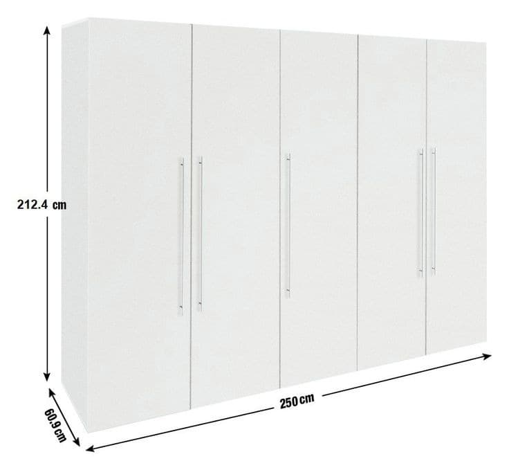 Habitat Atlas 5 Door Wardrobe - White