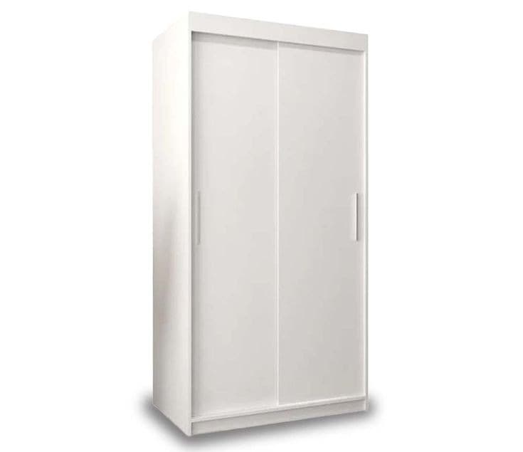 Harrogate White Sliding Door Wardrobe 100cm - White