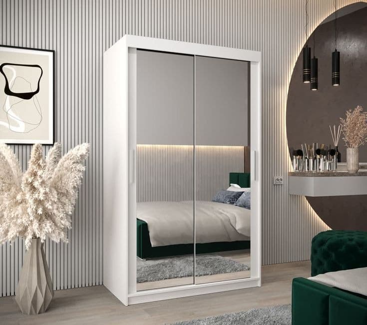 Tokyo III Sliding Door Wardrobe 120cm - White