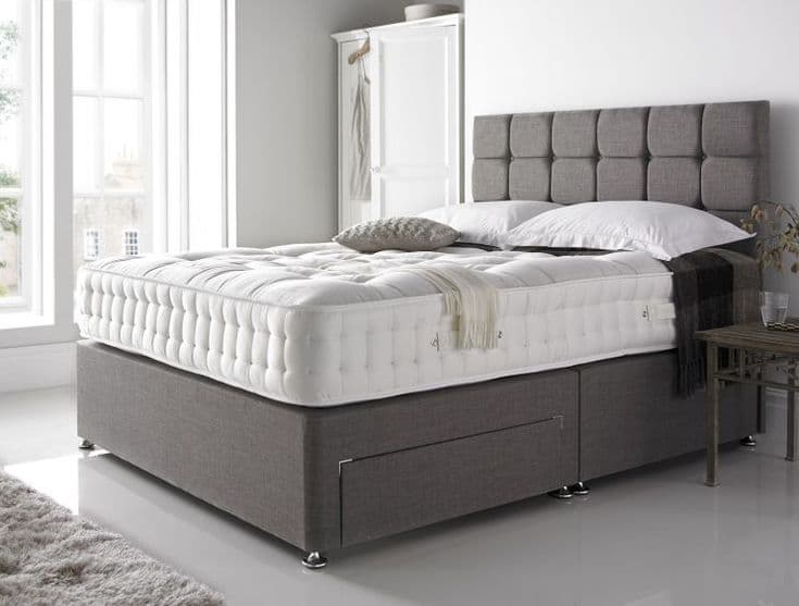 Matrix Grey Block-Paneled Two Drawer Divan Bed Set