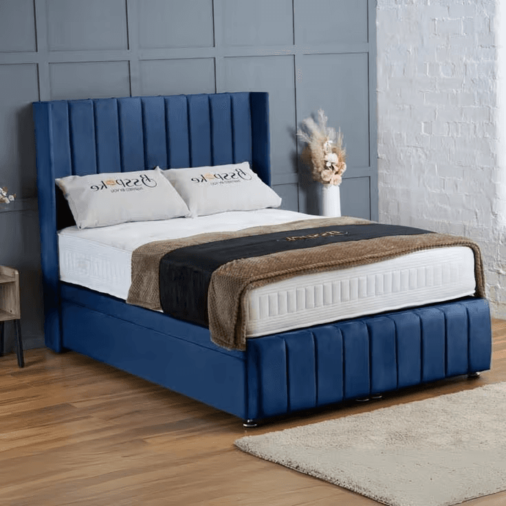 Royal Winged Fluted Divan Bed Frame with Headboard